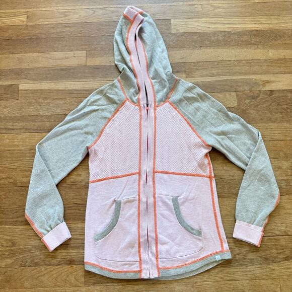 Eddie Bauer pink gray zipper hoodie sweatshirt size small S
 b4 - Picture 1 of 5